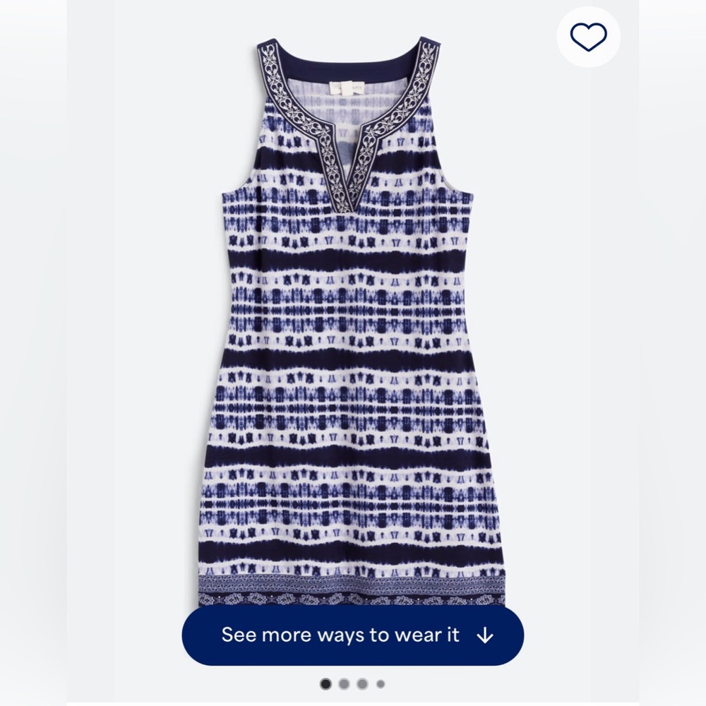 Magnolia Grace Sleeveless Navy & White tye dye dress with Embroidered V-Neck